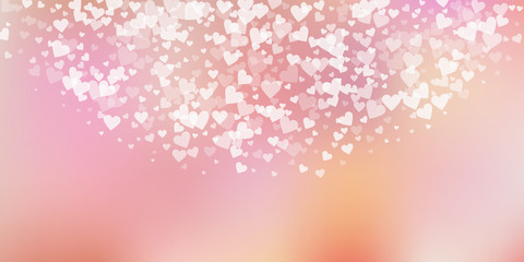 White heart love confettis. Valentine's day semici