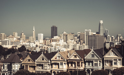 San Francisco Architecture in Vintage Color Grading.
