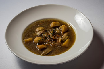 Porcini Stew with Smoked Duck