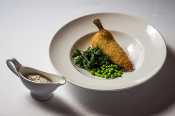 Chicken Kiev with tartar sauce