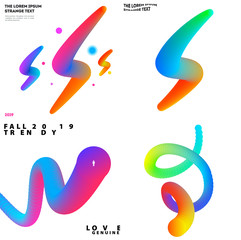 Obraz premium Abstract design of vector elements for graphic template. Modern background. Colourful smooth waves for business branding, website sale, marketing, discount, offer. Set