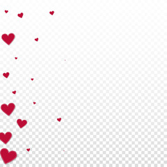 Red heart love confettis. Valentine's day gradient