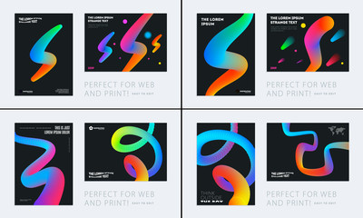 Abstract design brochure in modern style, creative catalog, flyer in A4 with colourful geometric shapes for branding, presentation, marketing kit. Business vector cover set
