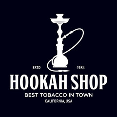 Hookah label, badge and design elements. Hookah club. Shisha bar. Hookah lounge logo. Hookah pipes.