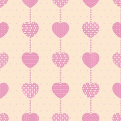 Vector illustration seamless pattern with hearts 