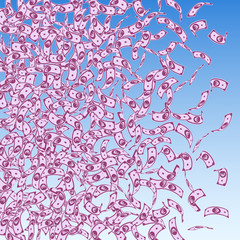 European Union Euro notes falling. Small EUR bills