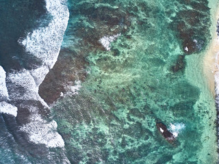 aerial view. Wild Beach in Midigama. Indian ocean. Sri-lanka