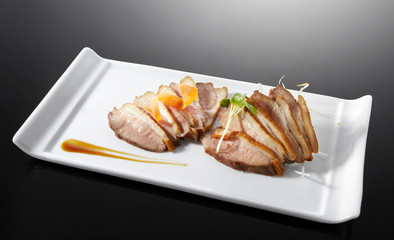 Delicious Japanese food, roast duck breast