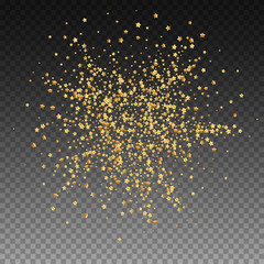 Gold stars luxury sparkling confetti. Scattered sm