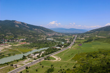 View from Djvari on the river Kura and Aragvi © elvirkin