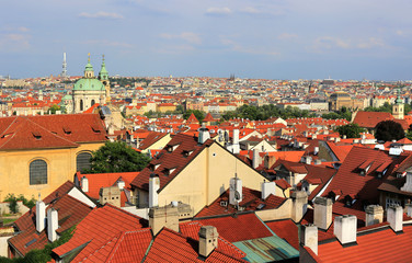 Fototapeta na wymiar Beautiful aerial view of old Prague