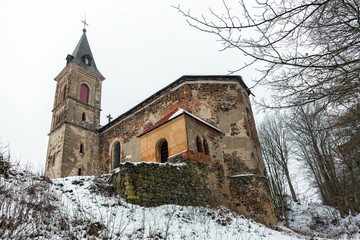 Fototapeta na wymiar Old church in wintertime