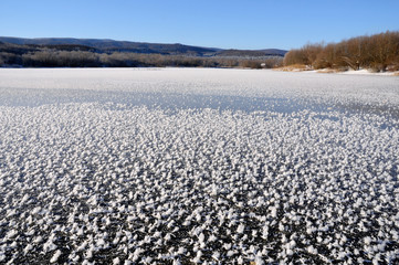 the texture of winter ice
