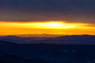 Beautiful Sunrise at mountain, Alps. sunrise, sunset. mountain valley. sunrise over black forest mist. stock photo footage. Forest Hill landscapes Dawn is very beautiful