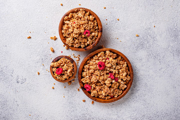 Homemade granola with dried berry