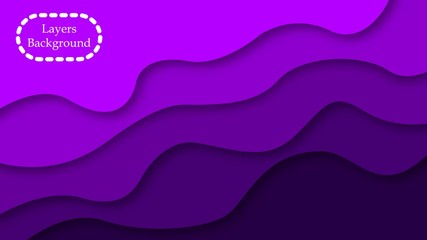 Fototapeta premium 3D violet paper cut abstract background. Vector design for business presentations, flyers, posters and invitations. Colorful carving art with shadows.