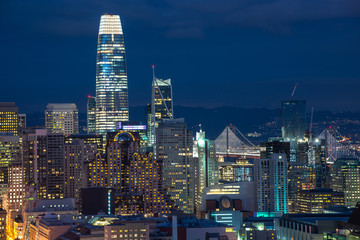 Obraz na płótnie Canvas San Francisco Skyline at night, California, USA