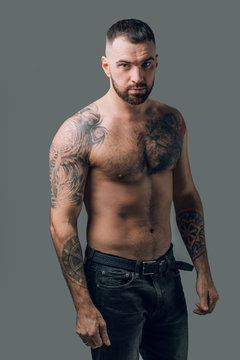 strength and power concepts. youth. young sensual man perfect body. close up photo.