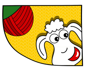 Logo pelote de laine et mouton