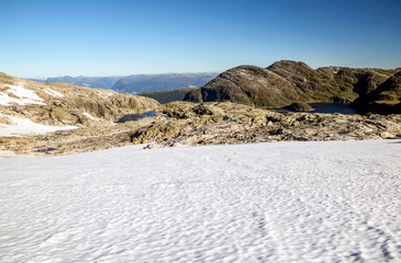 Mountains in the south of Norway on a sunny day.