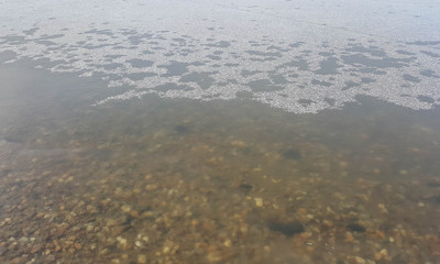 Thin ice on a lake