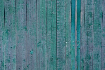 gray green wooden texture of old boards in the wall of the fence