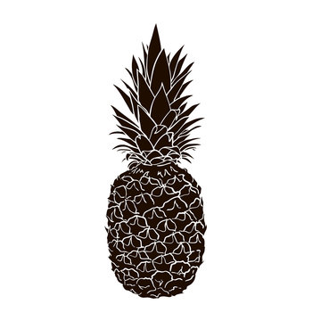 pineapple black and white