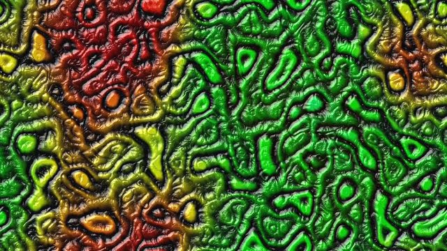 abstract animated twinking stained background seamless loop video - slime alien skin - green color with rainbow spectrum gradient