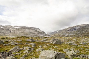 landscape with mountains and clouds