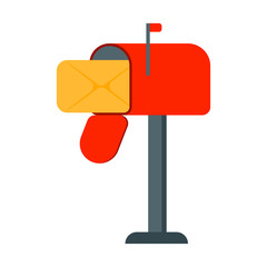Mail box vector illustration in the flat style.  Vector
