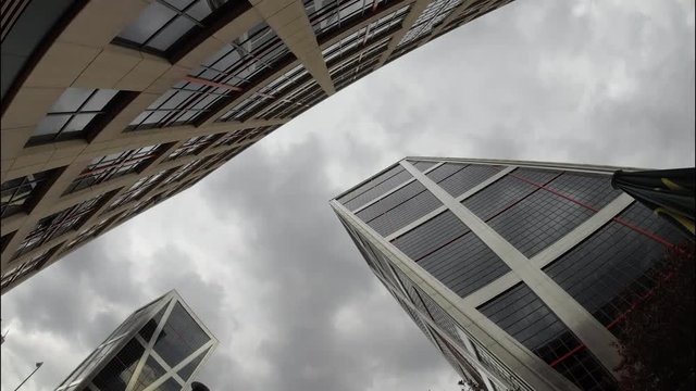 Beautiful Time lapse 4K of buildings of Madrid city Spain
