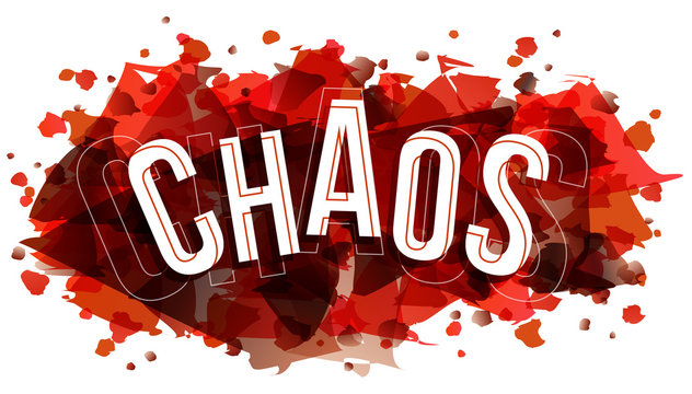 Chaos word vector creative illustration