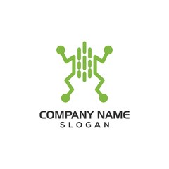 Abstract frog for digital or technology logo template