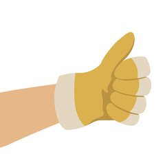 hand in working gloves, vector illustration , flat 