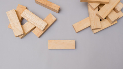 Naklejka na ściany i meble wood block tower game.Top view copy space