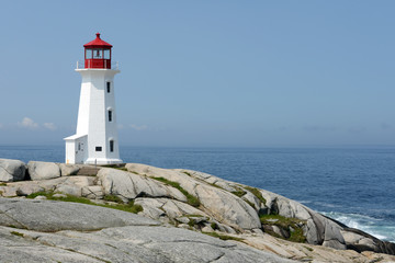 Fototapeta na wymiar Lighthous of Peggy's Cove in Nova Scotia