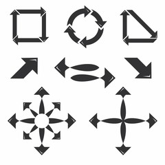 Vector illustration of a set of black arrows
