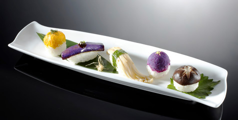Delicious Japanese cuisine, sushi platter