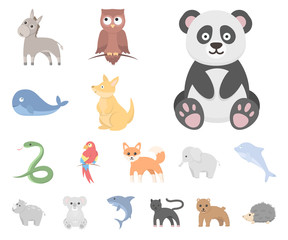 Obraz na płótnie Canvas An unrealistic animal cartoon icons in set collection for design. Toy animals vector symbol stock web illustration.