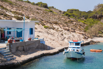 boats in the bay on kos Island greece
