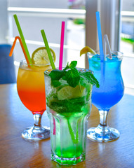 cocktail blue green orange