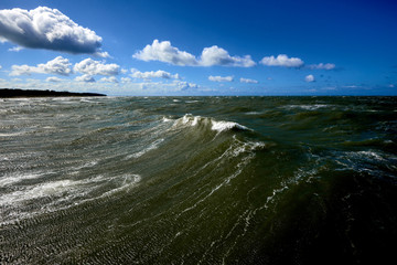 stormy blue sea