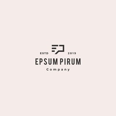 ep letter monogram logo hipster vintage retro vector icon