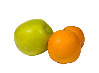  fruit and citrus two oranges and one apple
