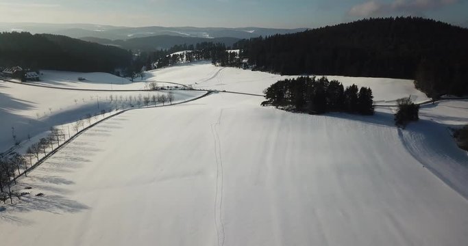 Winterzauber im Schwarzwald aus der Luft