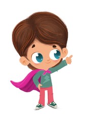 Niño decidido y valiente disfrazado de héroe 