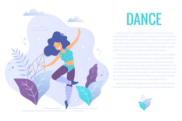 Dancing fit woman trendy vector illustration. Healthy lifestyle concept