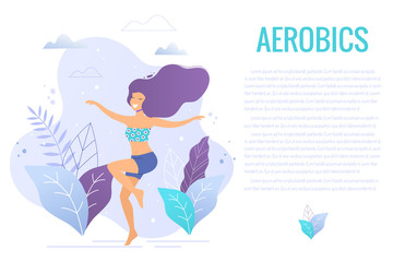 Aerobics girl vector illustration