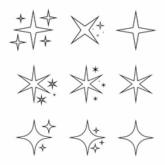 Sparkles. Decoration element. Glowing light effect stars