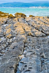 English beach holiday and  rock pools 
